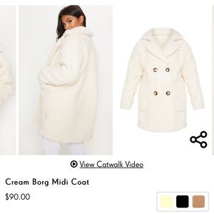 PrettyLittleThing White Teddy Coat